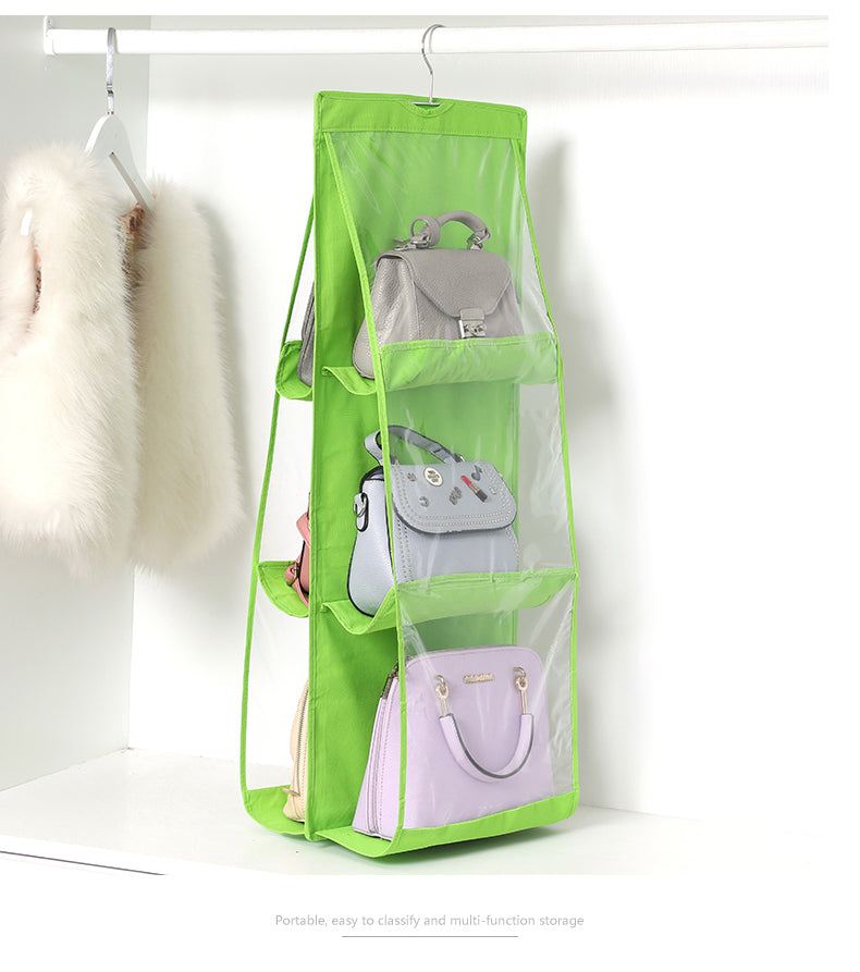 Double-sided Six-layer Visible Transparent Hanging Bag Hanging Storage Hanging Bag