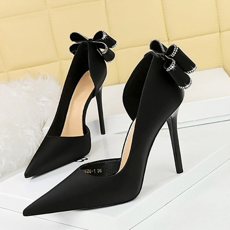 Sexy Low-cut Pointed Toe Rhinestone Stiletto Heel High Heels - globaltradeleader