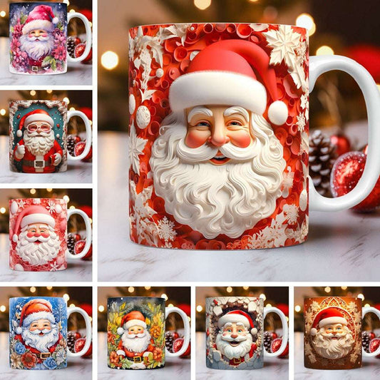 Creative 3D Christmas Ceramic Mug Unique Space Design Snowman Santa Coffee Cup Tea Milk Mug Christmas Gifts For Kids Adults Kitchen Gadgets - globaltradeleader
