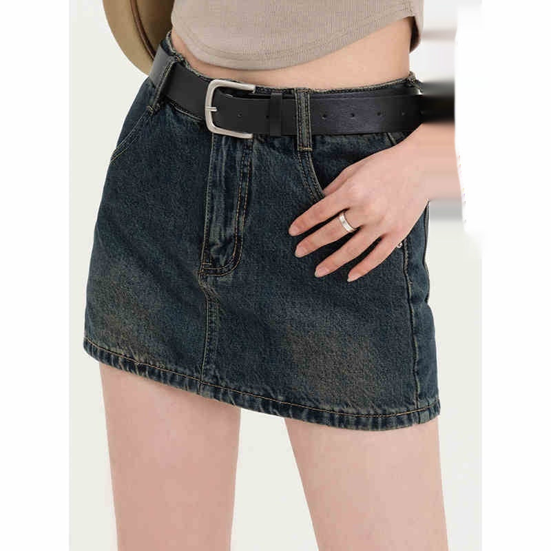 Retro A- Line Denim Short Skirt - globaltradeleader