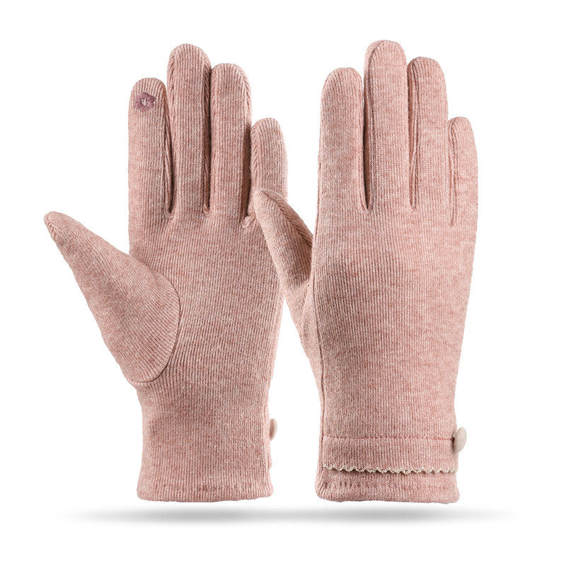 Thickened Thermal Knitting Gloves For Women Autumn And Winter