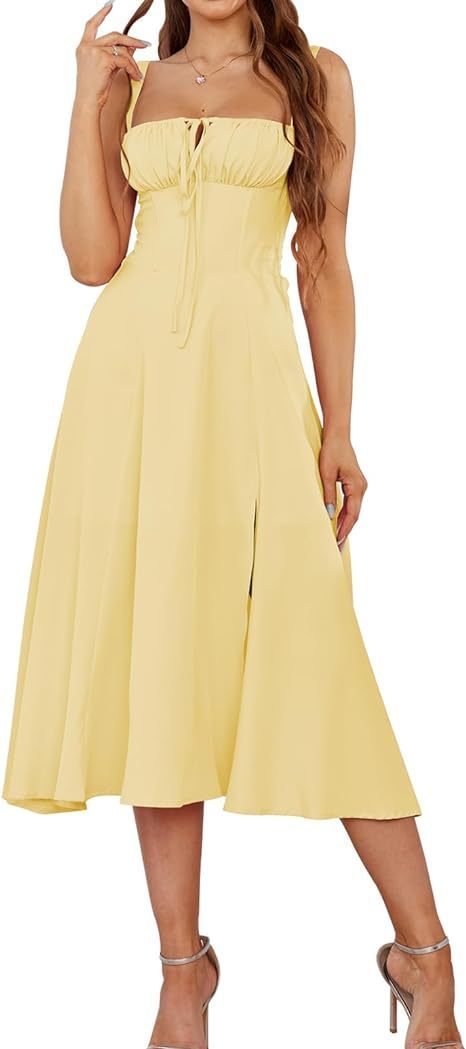 Mid-length Corset Elegant Slit Lace-up Women's Outing Leisure Dress - globaltradeleader