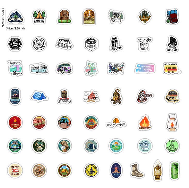 50 Outdoor Camping Graffiti Stickers Adventure Luggage Graffiti Stickers