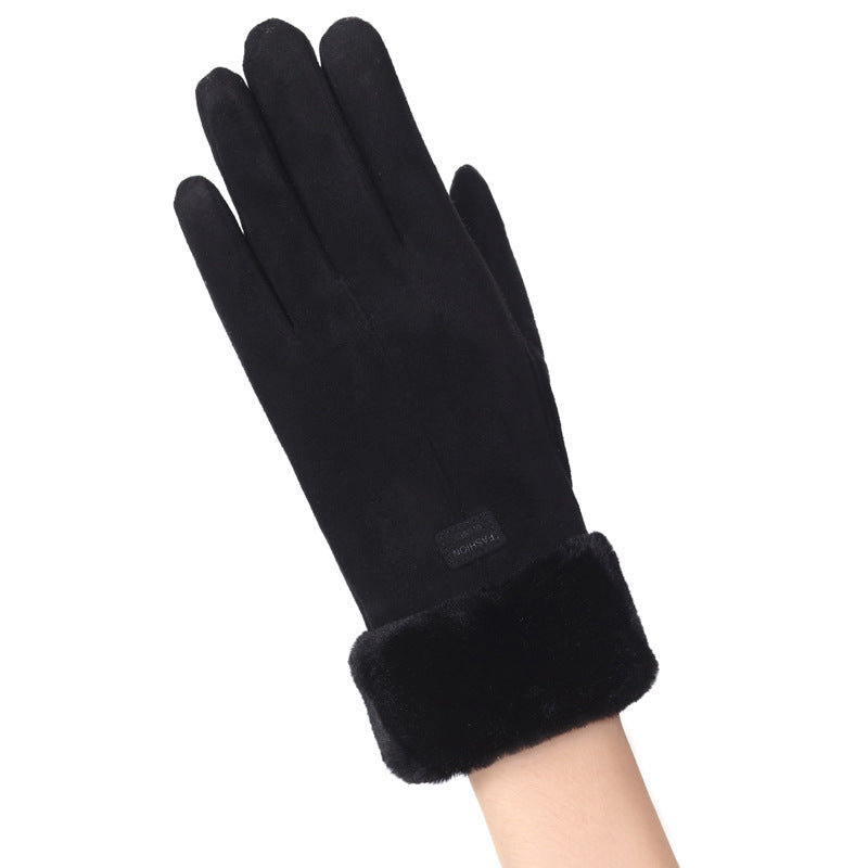 Thermal Gloves N915 Women's Winter Suede Double-layer Velvet Thickened - globaltradeleader