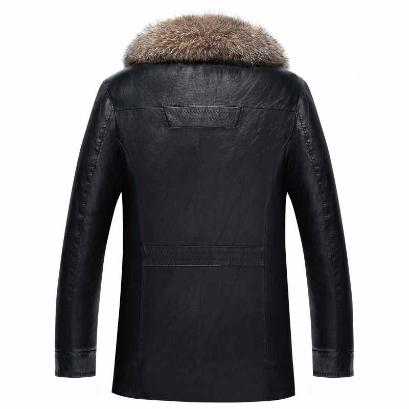 Men's Fashion Casual Leather Coat Fur Collar Jacket - globaltradeleader