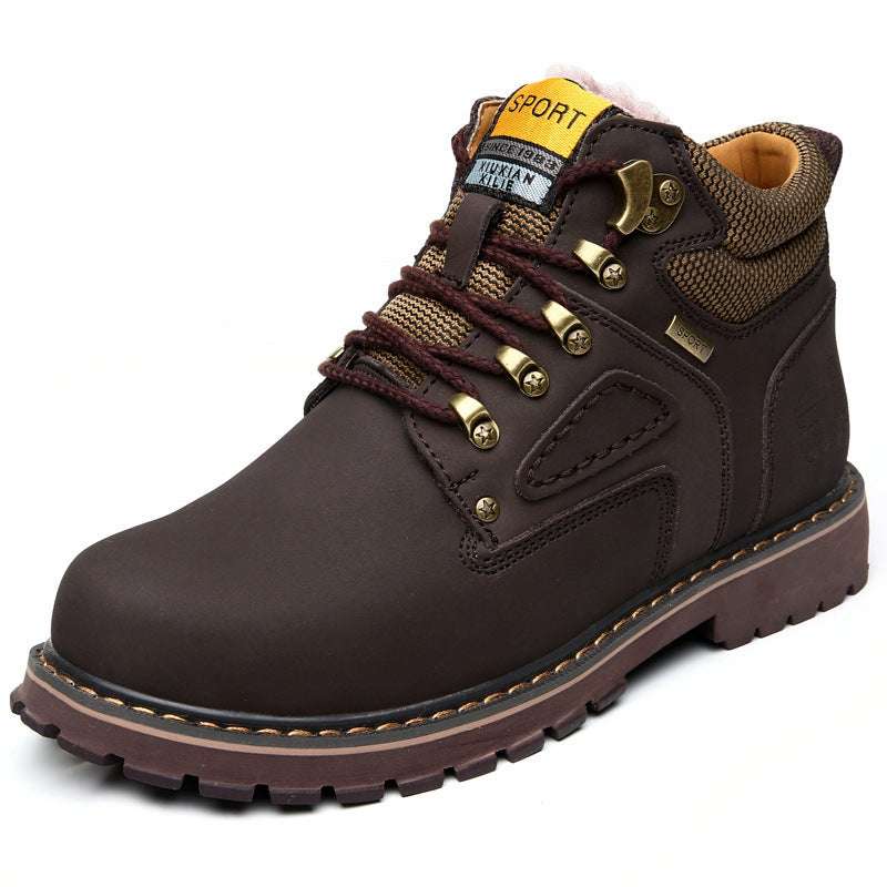 Autumn and Winter Martin Boots Men Lace Up Leather Tooling Shoes - globaltradeleader
