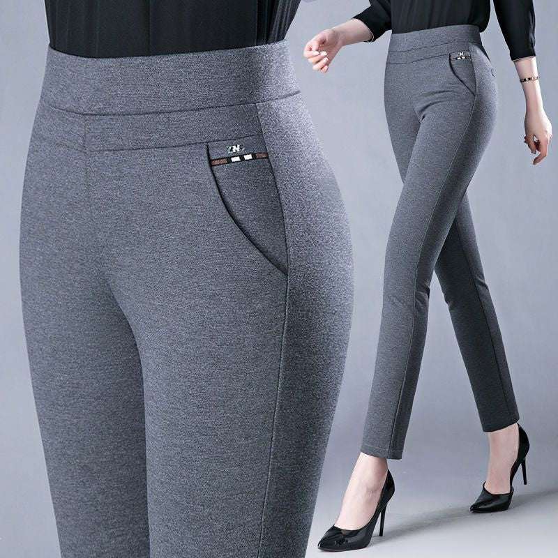 Women's Elastic High-waisted Casual Pants - globaltradeleader
