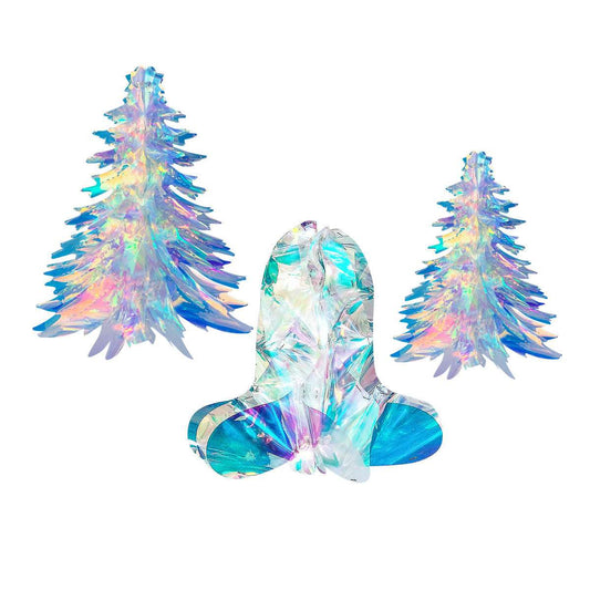 Neon Film Christmas Tree Pendant Ornaments Party Christmas Decorations Colorful Bells Spot Wholesale