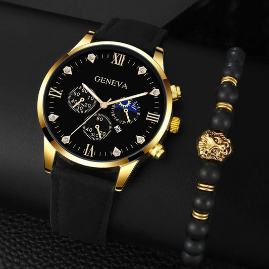 Fashion Belt Quartz Watch With Bracelet Suit - globaltradeleader