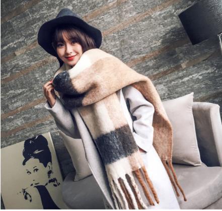 New plaid fringe long warm scarf fashion shawl scarf - globaltradeleader