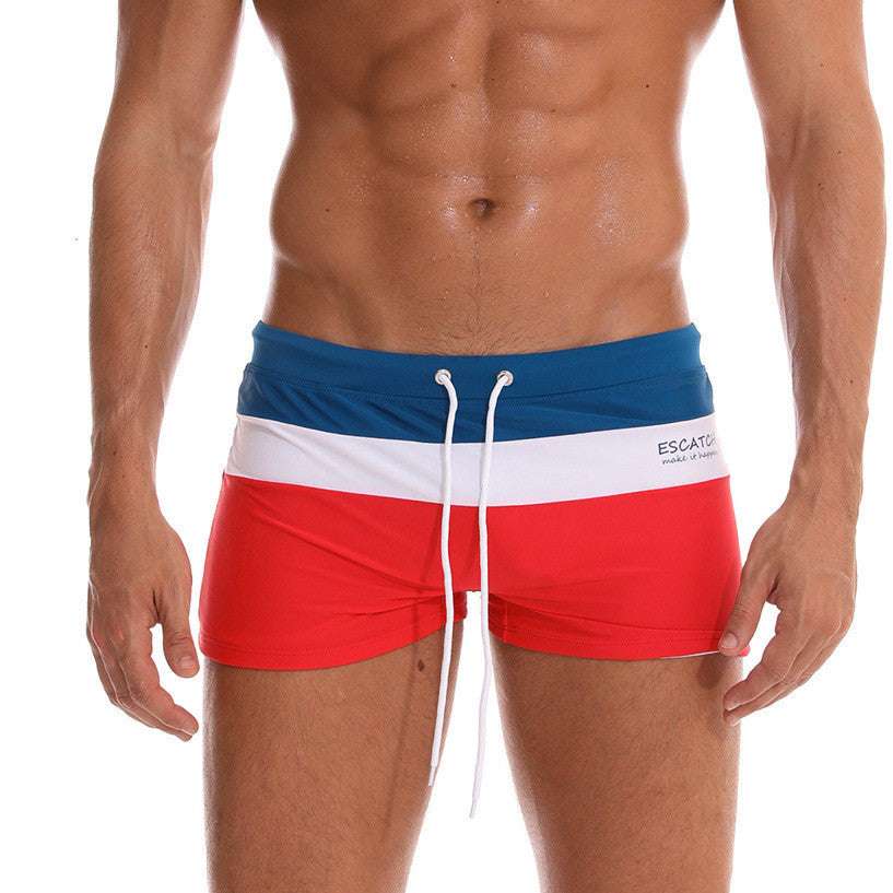 Tri-color stitching contrast beach shorts - globaltradeleader
