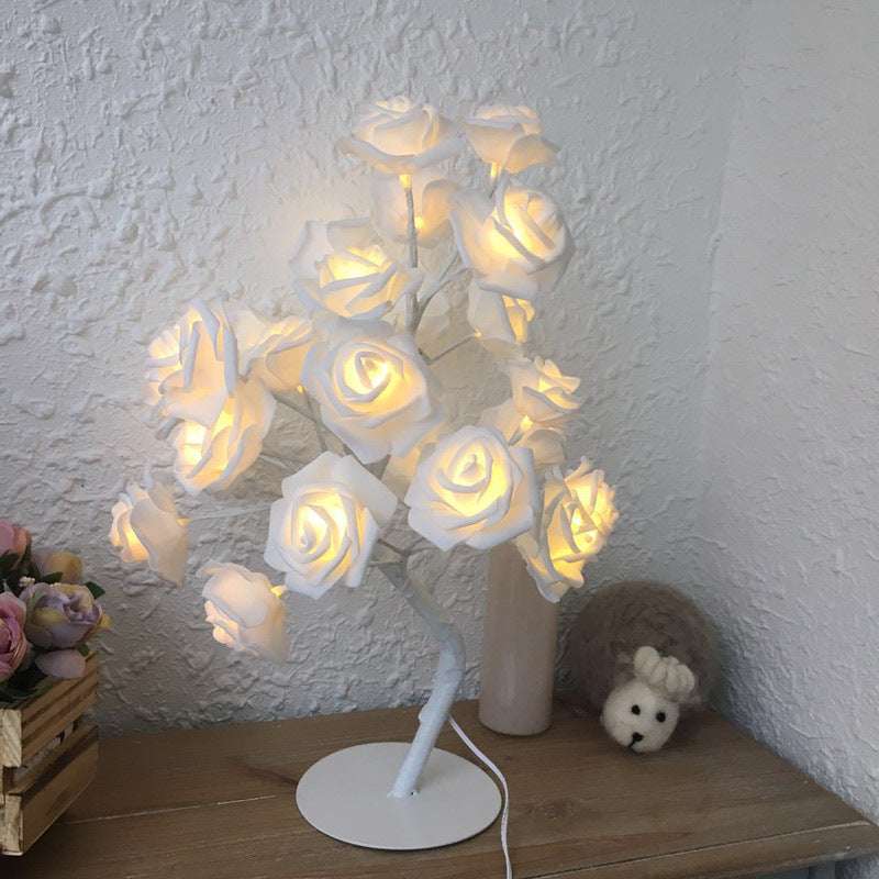 Rose Flower Lamp USB Battery Operated LED Table Lamp Bonsai Tree Night Lights Garland Bedroom Decoration Lights Home Decor - globaltradeleader