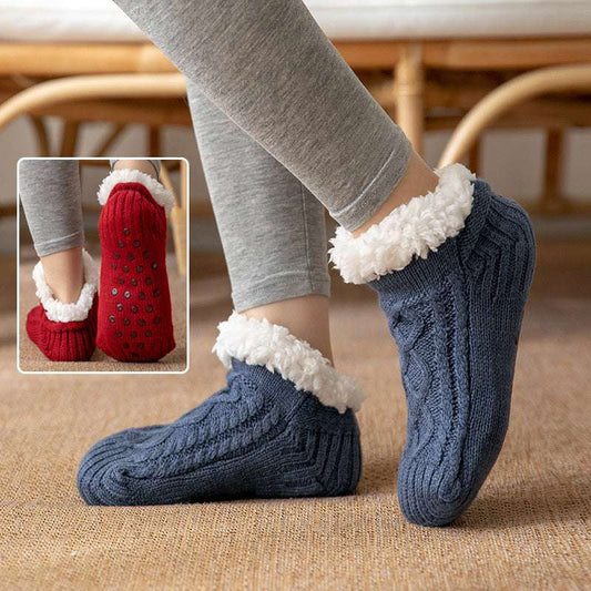 Winter Knitted Plush Floor Socks Home Warm Non-slip Carpet Socks Women - globaltradeleader