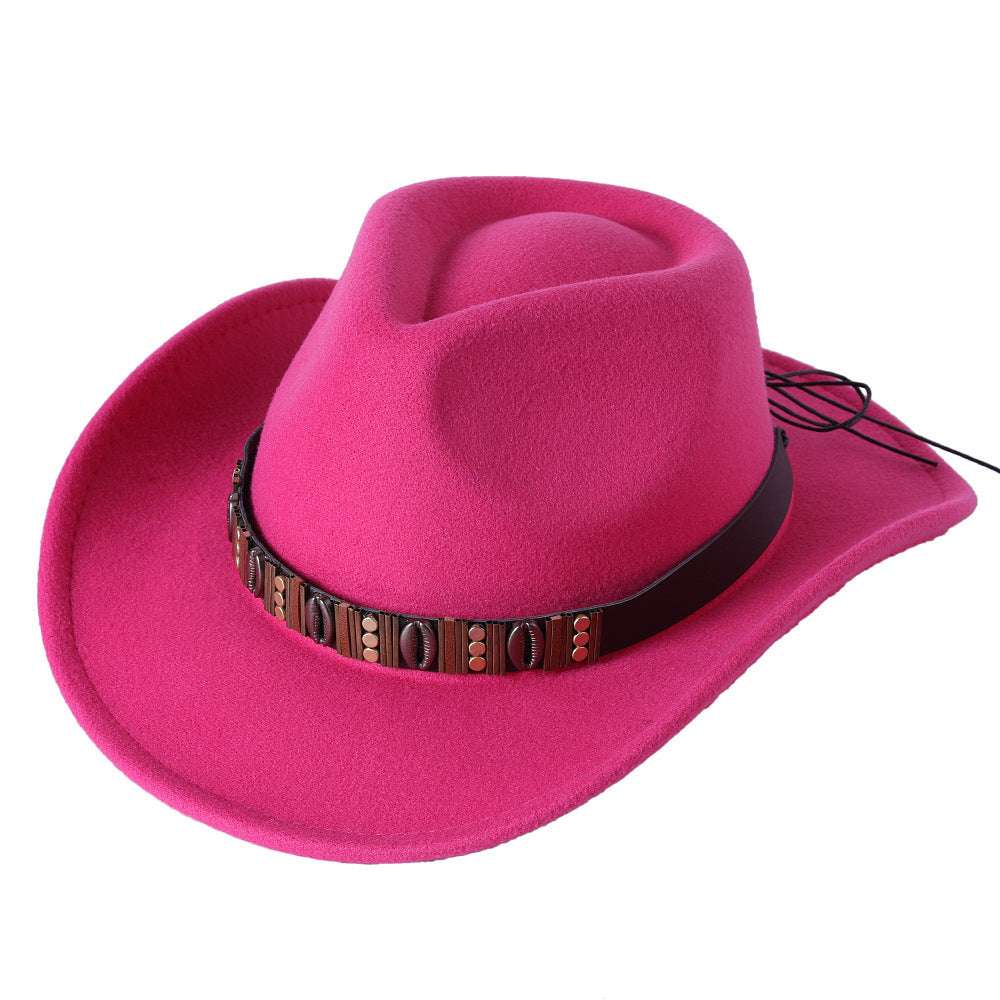 Woolen Hat Western Cowboy Top Hat Men's And Women's Curling Shell Accessories - globaltradeleader