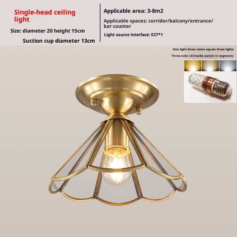 Minimalist Creative Pure Copper Ceiling Lamp - globaltradeleader