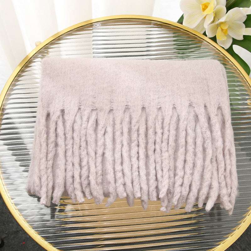 Soft And Warm Tassel Rectangular Scarf Shawl