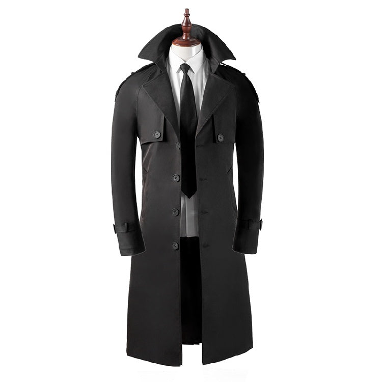 Men's Trench Coat Super Long Over The Knee Slim Business Casual - globaltradeleader