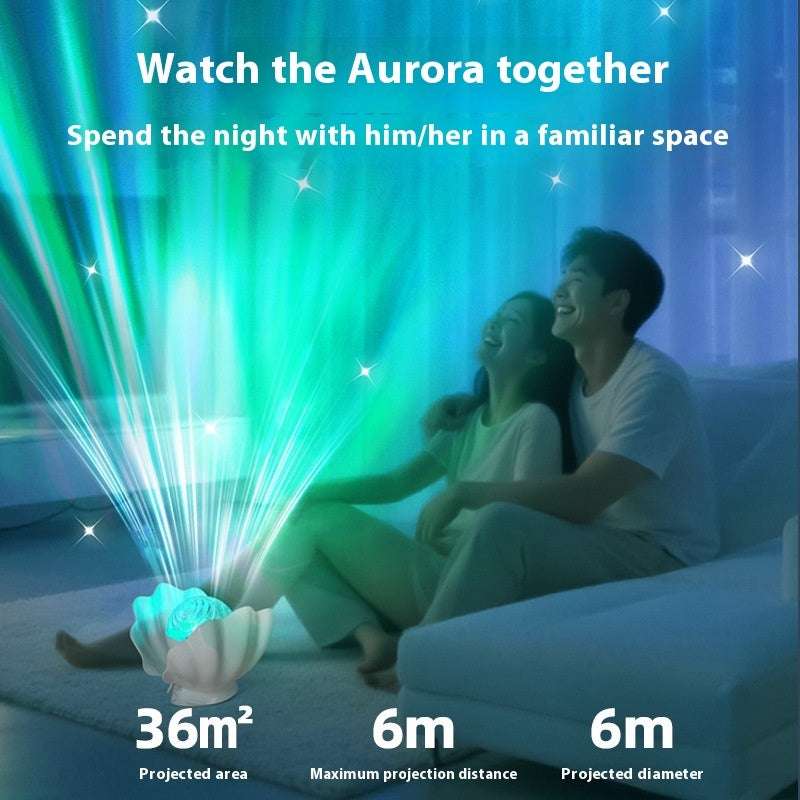 Atmosphere Shell Bedroom Aurora Dream High Sense Colorful Projection Lamp - globaltradeleader