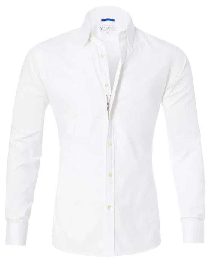 Men's Shirt Zipper Shirt Hidden Fake Button - globaltradeleader