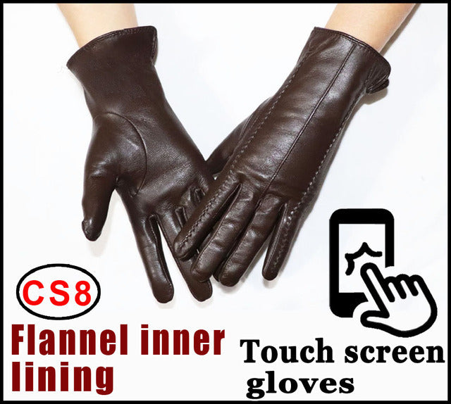 Women's Sheepskin Gloves Winter Warmth Plus Velvet Short Thi - globaltradeleader