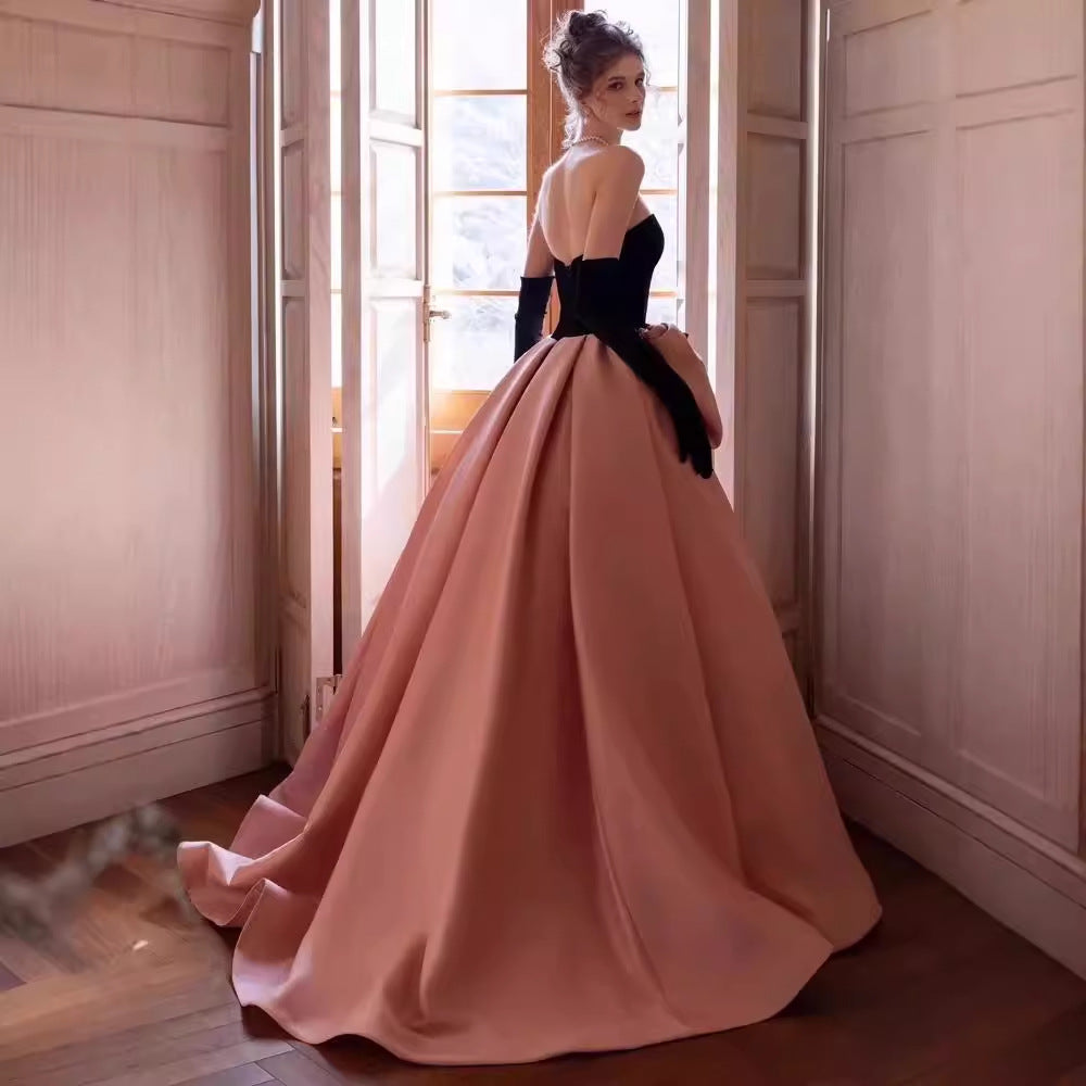 High-end Evening Dress Black Bow Princess Dress Engagement - globaltradeleader