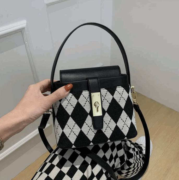 Fashion Plaid One Shoulder Messenger Ins Portable Fashion Women's Bag