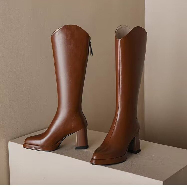 Elegant And Comfortable Long V Cut Women's Boots - globaltradeleader