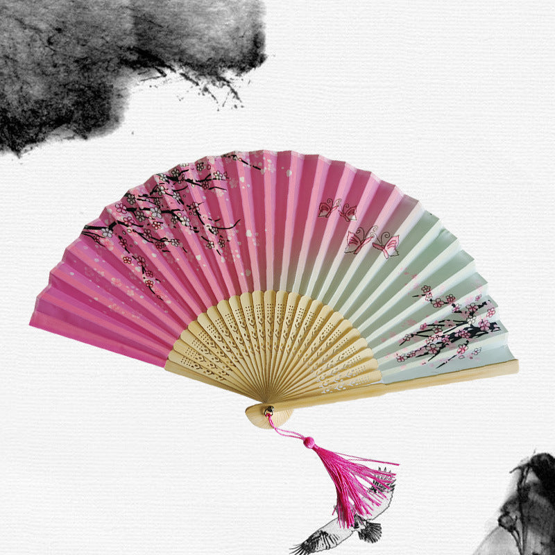 Folding Fan Bamboo Ancient Style Han Chinese Clothing Chinese Style Small Fan