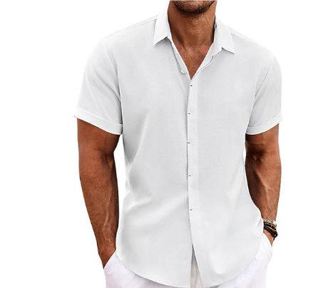 Men's Linen Short Sleeved T-shirt Loose Fitting - globaltradeleader