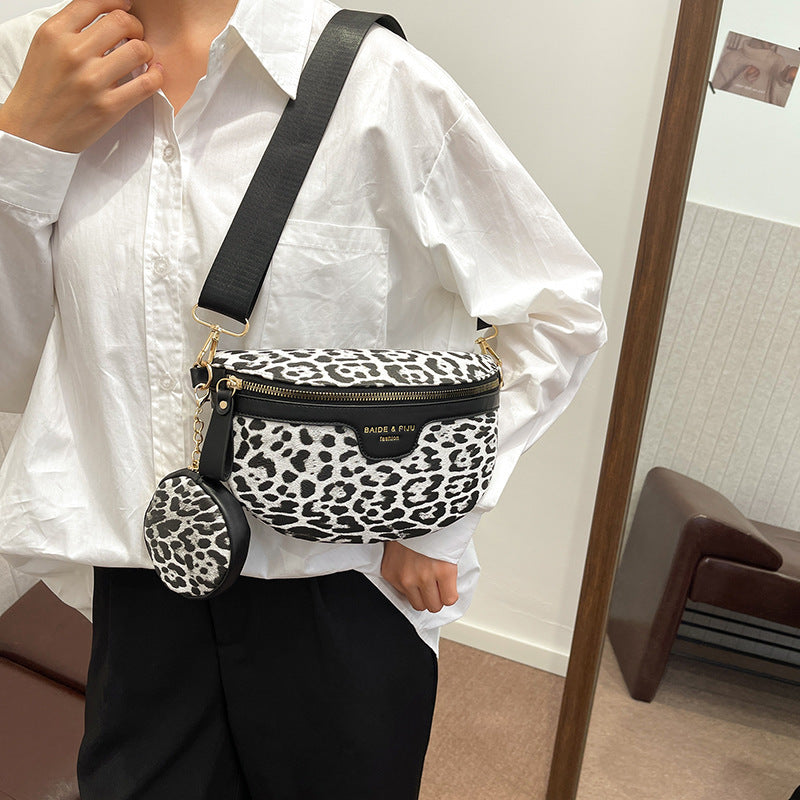 Women's Simple Fashion All-match Leopard Print Printed Shoulder Bag - globaltradeleader