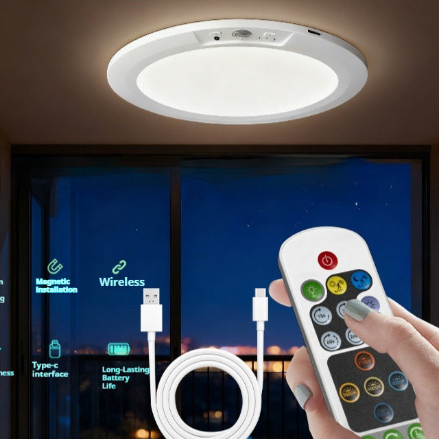 Ultra-thin Led Intelligent Induction Ceiling Light With Remote Control 5 Colors - globaltradeleader
