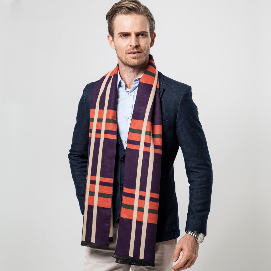 Classic vertical striped plaid casual collar