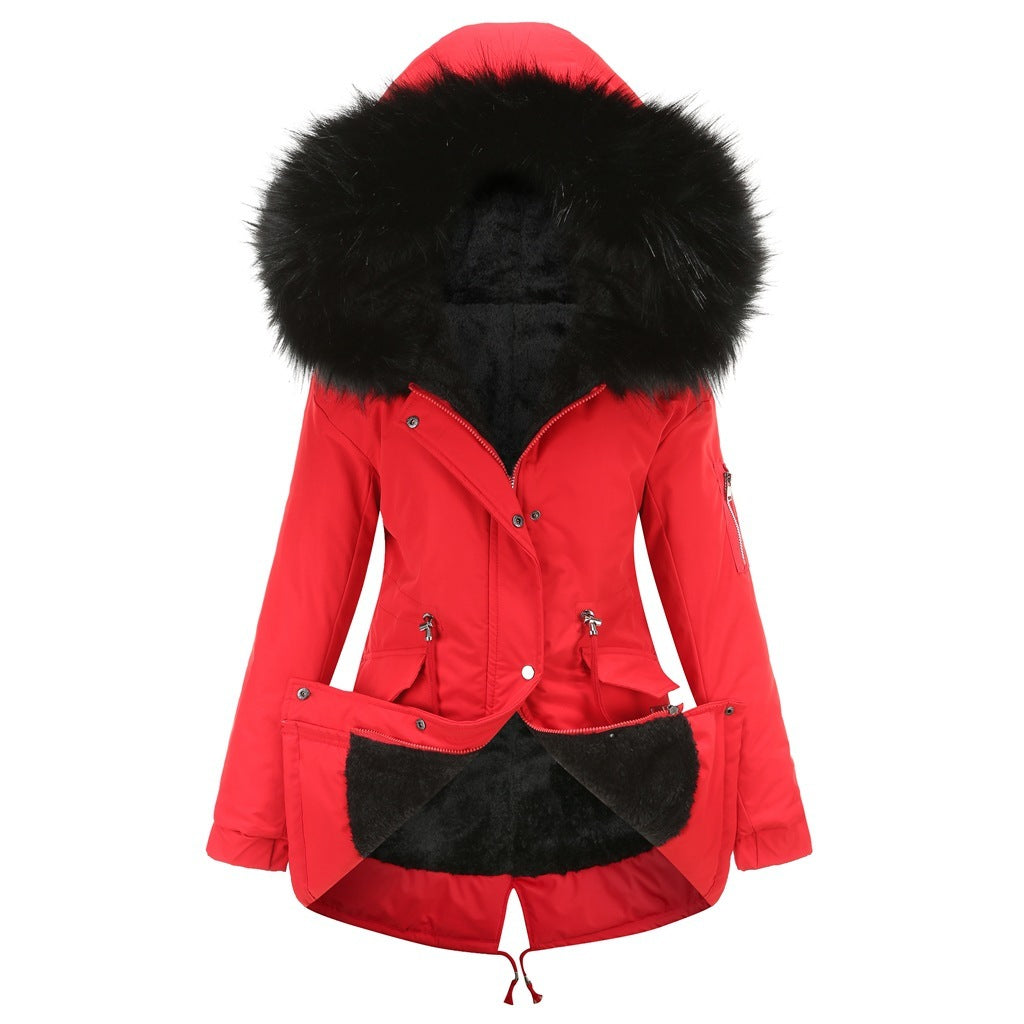 Large fur collar padded women's padded jacket - globaltradeleader