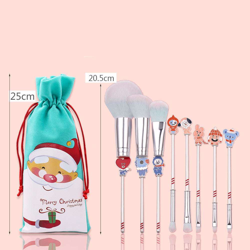 Candy Christmas Makeup Brush Set Portable