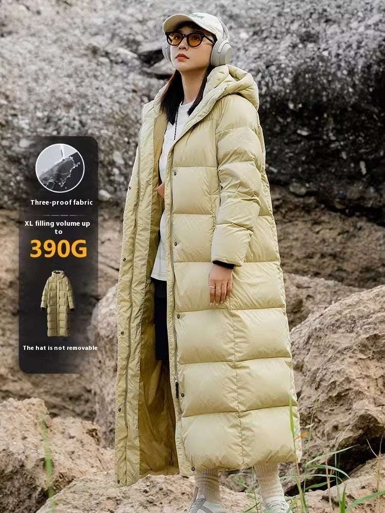 Thickened Extra Long Down Jacket Women's Over-the-knee Long Warm Jacket - globaltradeleader