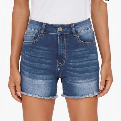 Summer High Waist All-match Slim Fit Tassel Women's Denim Shorts - globaltradeleader