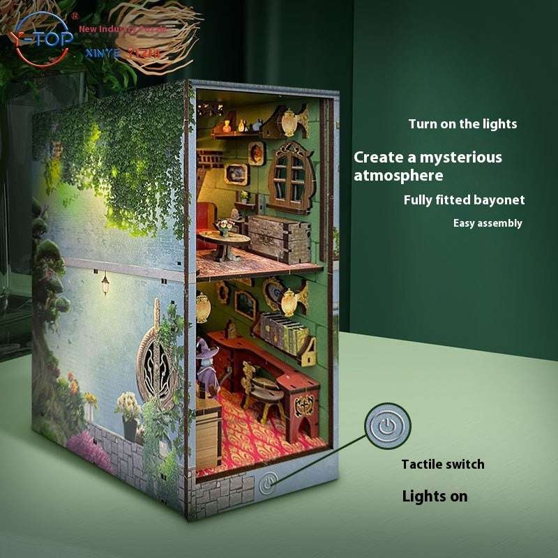 Creative Bookend Wooden Assembled Model Diy Scene Cottage - globaltradeleader