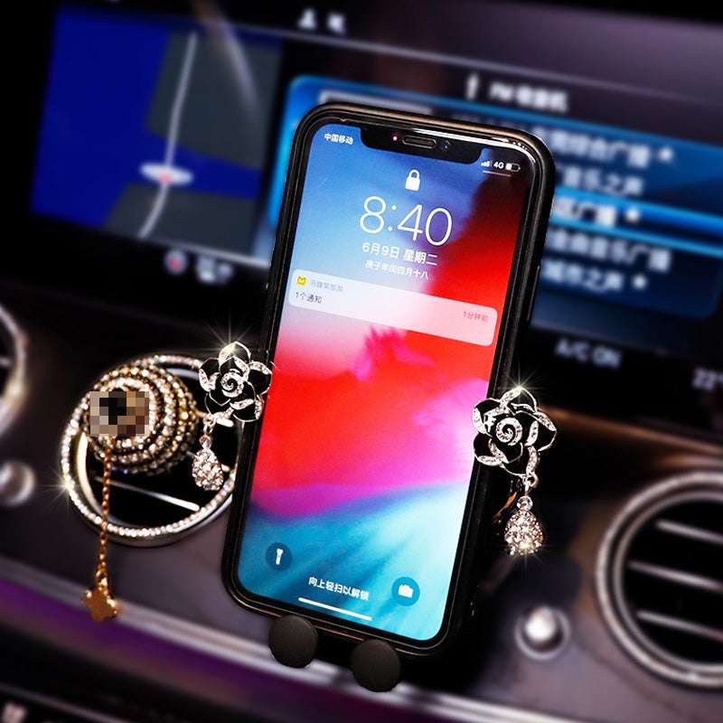 Car Mobile Phone Female Bracket Navigation Air Outlet Cute Fixed Drill