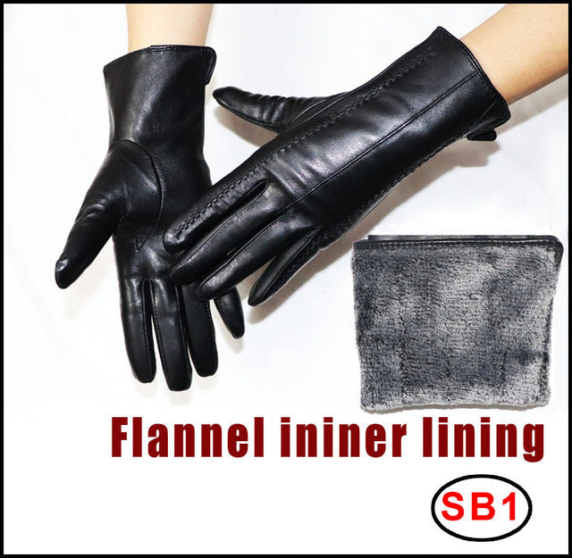 Women's Sheepskin Gloves Winter Warmth Plus Velvet Short Thi - globaltradeleader