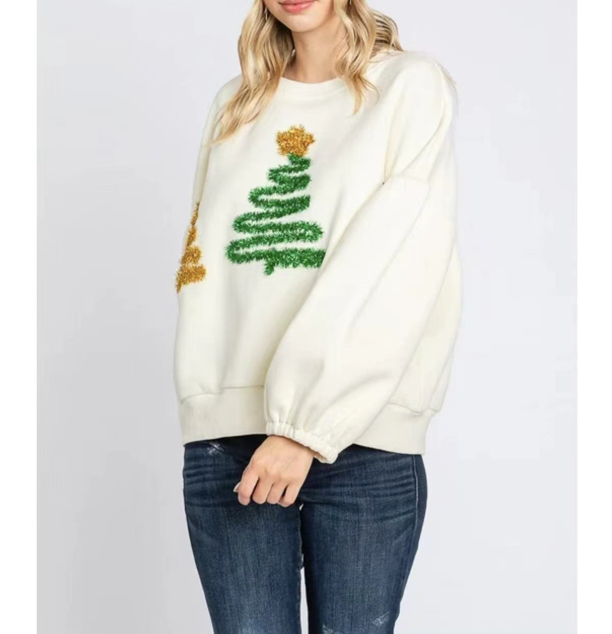 Women's Christmas Tree Casual Pullover Long Sleeve Sweater - globaltradeleader