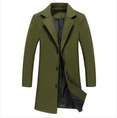 Autumn And Winter New Mens Solid Color Casual Business Woolen Coats - globaltradeleader