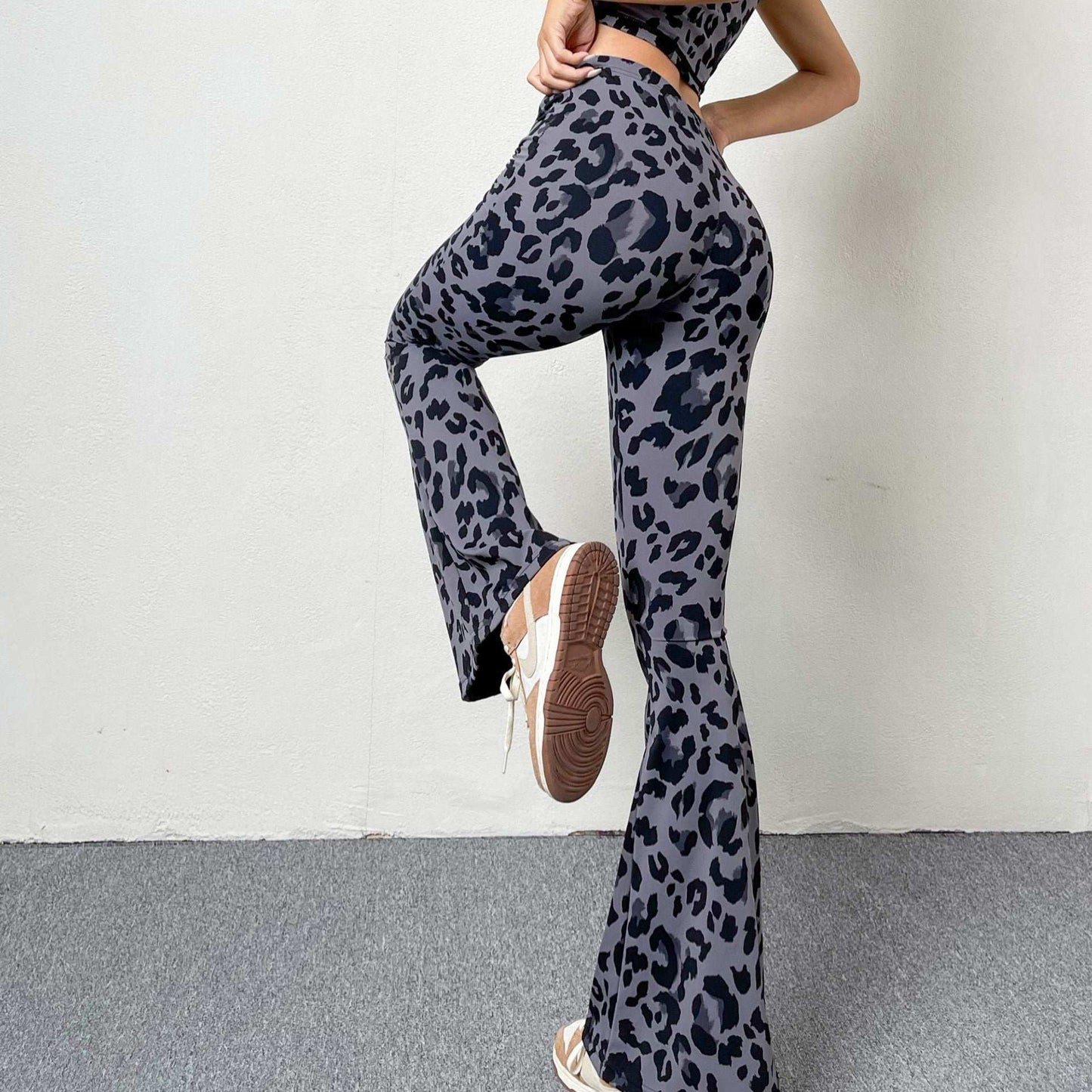 European And American Leopard Print Flared Pants - globaltradeleader