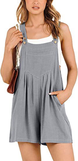 Women's Short Overalls Summer Casual Adjustable Strap Loose Short Bib Overalls Jumpsuit Rompers - globaltradeleader