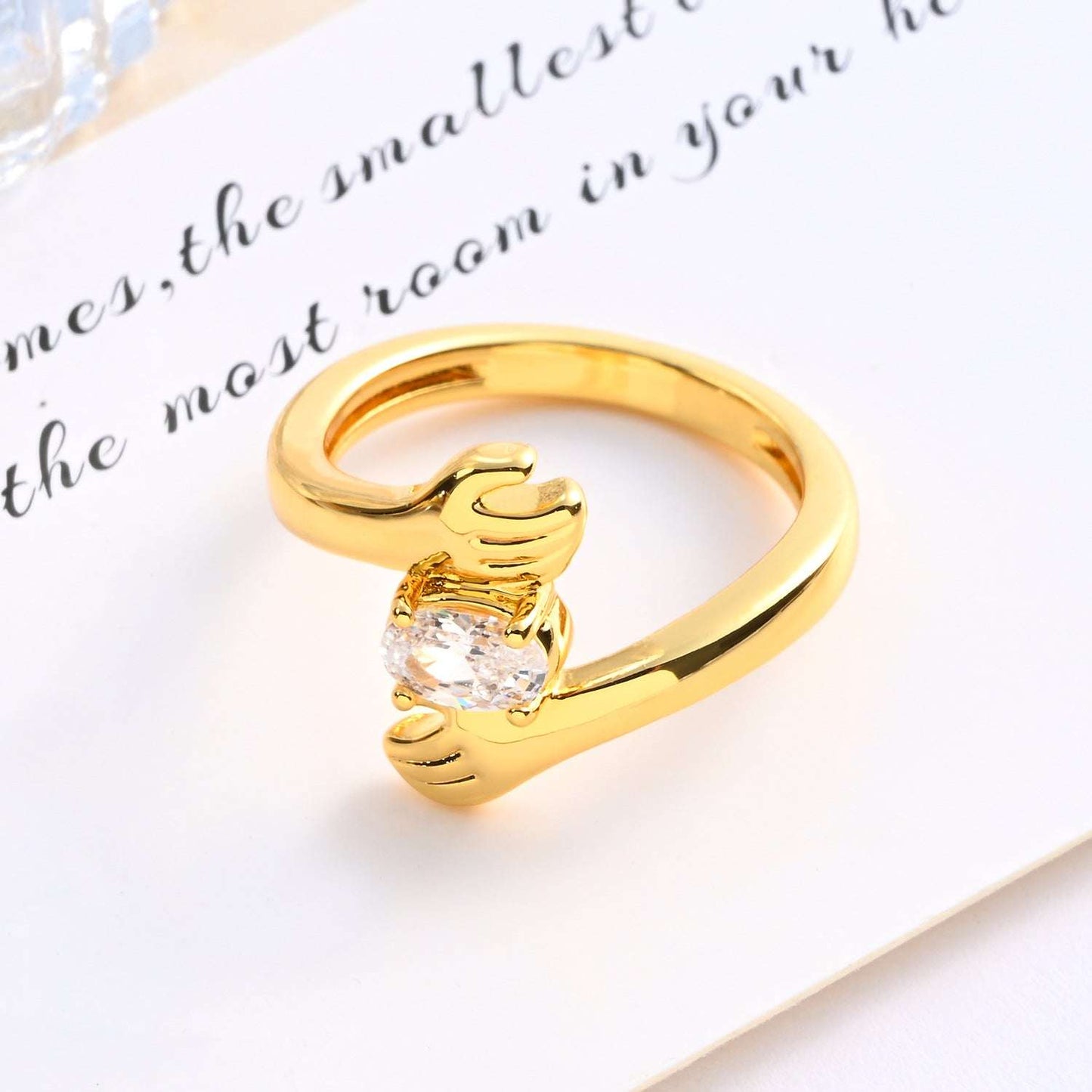 Jewelry Diamond Love Hug Ring Female Hands