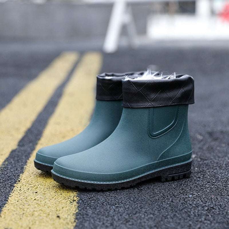 Short Tube Water Shoes Men Rain Boots Autumn And Winter - globaltradeleader