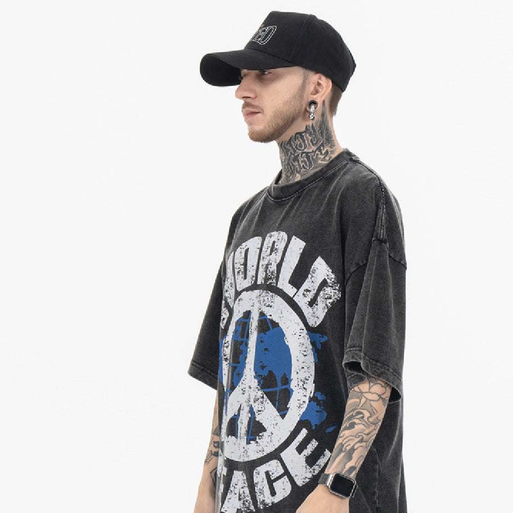 Men's Fashion Printed Short-sleeved T-shirt