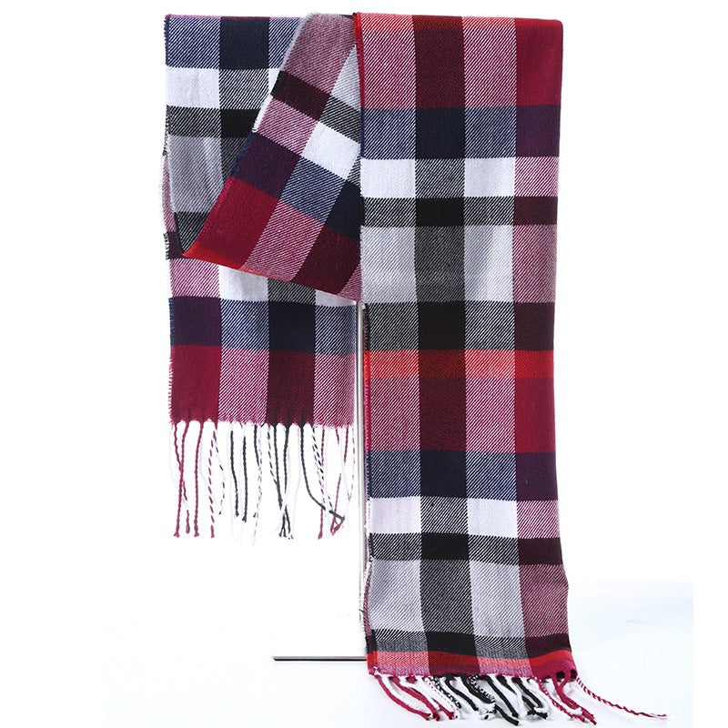 Cashmere warm fashion plaid ladies bib