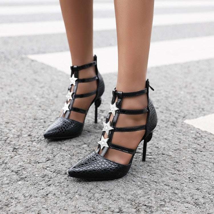 Stiletto pointed toe plus size women sandals - globaltradeleader