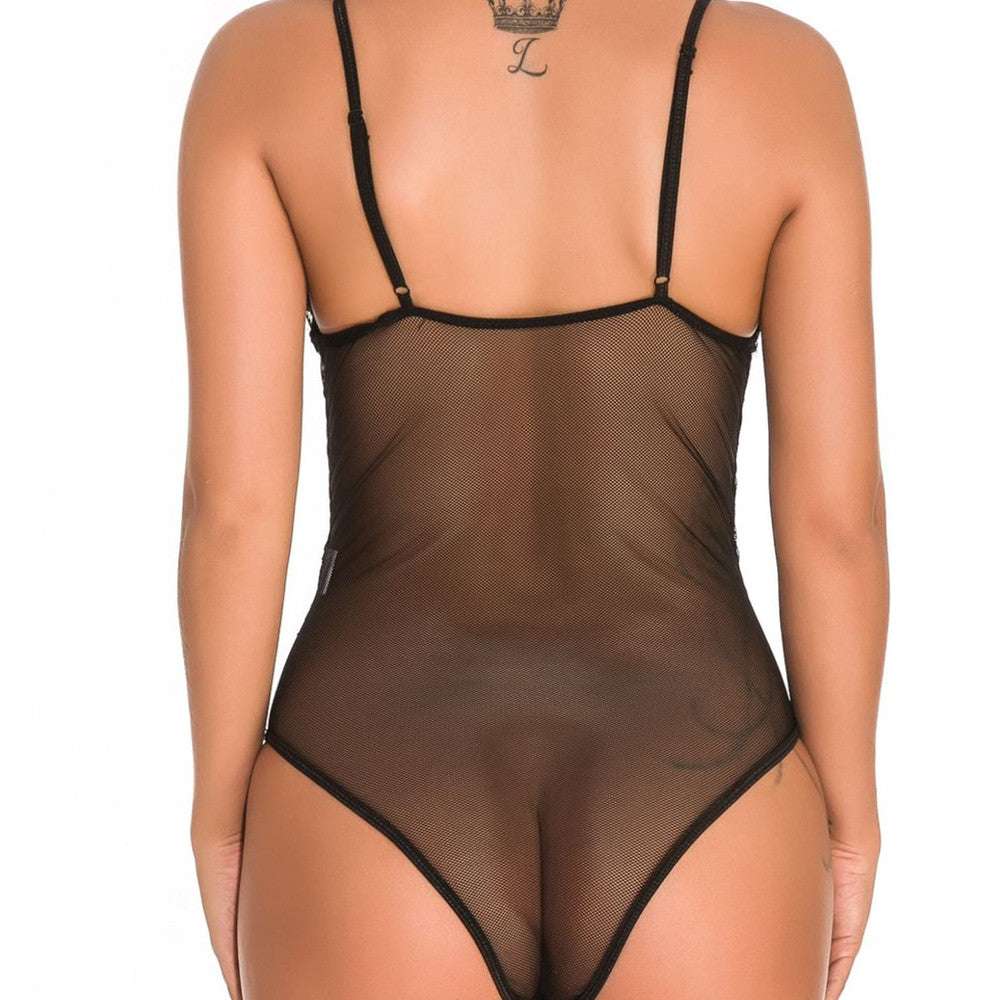 Women's Mesh Lace Sling Bodysuit
