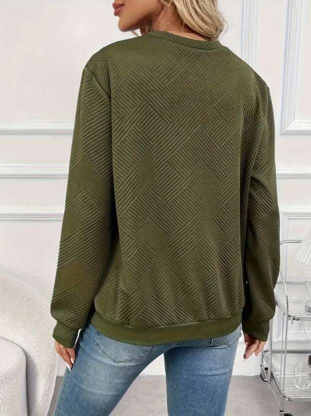 Women's Elegant Asymmetrical Hem Button-Front Long Sleeve Sweatshirt - globaltradeleader